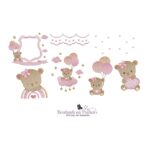 matriz de bordado coleção ursinha balão para bordar BP