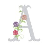 Matriz de Bordado Alfabeto Flores - Imagem 2