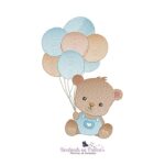 matriz de bordado ursinho com balão para bordar BP