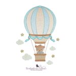 matriz de bordado ursinho no balão para bordar