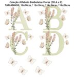 Matriz de Bordado Alfabeto Flores Borboletas - Imagem 7