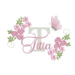 Matriz de Bordado 150 Nomes Feminino Flores Borboletas - Imagem 6