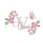 Matriz de Bordado 150 Nomes Feminino Flores Borboletas - Imagem 7