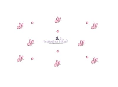 Matriz de Bordado poa borboletas com bolinhas para bordar