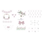 Matriz de bordado colecao pequenas borboletas com flores para bordar com molduras, gaiola laços e poas pacotinho