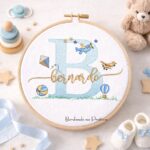 Matriz de bordado nome Bernardo com brinquedos e letra B alfabeto para bordar Bordando na pratica