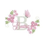 Matriz de Bordado 150 Nomes Feminino Flores Borboletas - Imagem 5