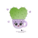 matriz de bordado cacto coração apaixonado para bordar