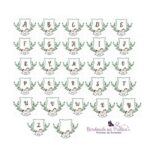 matriz de bordado alfabeto moldura cavalinho com folhas para bordar