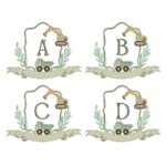 matriz de bordado Alfabeto Brasão Construção para bordar