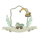 matriz de bordado Brasão construção para bordar