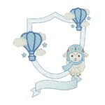 Matriz de Bordado Brasão Ovelhinha com Balão para bordar