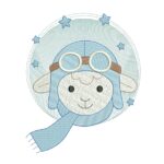 Matriz de Bordado Ovelhinha no Circulo para bordar