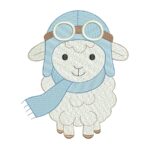 Matriz de Bordado Ovelhinha Aviador para bordar