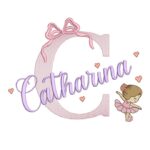 Matriz De Bordado Nome Catharina com Bailarina para bordar.