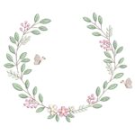 Matriz de Bordado Girafinha Moldura com Borboletas para bordar