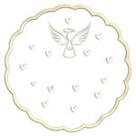 Matriz de Bordado Anjnho com moldura aplique e coracoes para bordar