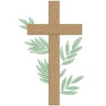 Matriz de Bordado Cruz com Folhas para bordar