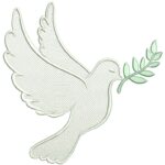 Matriz de Bordado Pombo Preenchido com galhinho para bordar