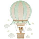 Matriz de Bordado Balão Girafinha para bordar