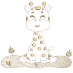 Matriz de Bordado Girafinha contorno para bordar