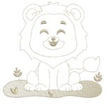 Matriz de Bordado Leãozinho contorno para bordar