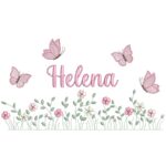 Matriz de Bordado Nome Helena jardim flores para bordar