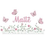 Matriz de Bordado Nome Maitê jardim flores para bordar