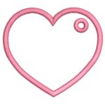 Matriz de bordado chaveiro coração para bordar