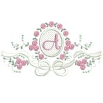 matriz de bordado raminho flores Laço Letra A para bordar