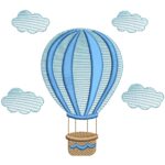 Matriz de Bordado Balão com Nuvens para bordar