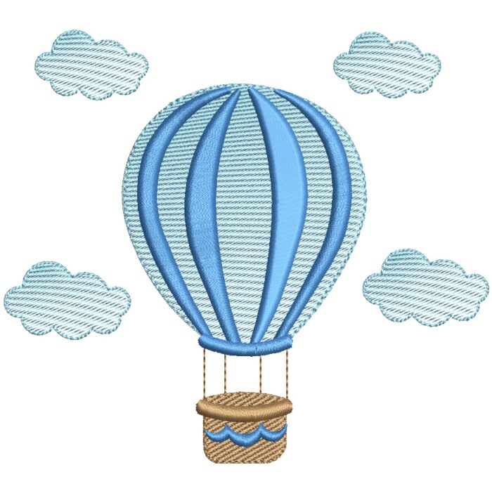 Matriz de Bordado Balão com Nuvens para bordar