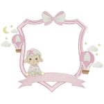 Matriz de Bordado Brasão Ovelhinha Soneca para bordar