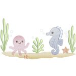 Matriz de Bordado Fundo do Mar 2 para bordar