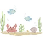 Matriz de Bordado Fundo do Mar para bordar