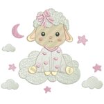 Matriz de Bordado Ovelhinha na Nuvem para bordar