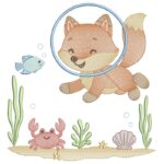 Matriz de Bordado raposa no Mar para bordar