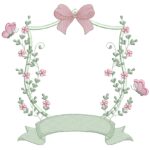 Matriz de bordado Brasão Folhas para bordar