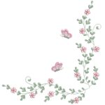 Matriz de bordado Raminho Folhas canto para bordar