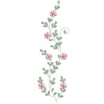 Matriz de bordado Raminho Folhas para bordar