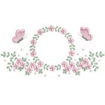 Matriz de bordado Raminho moldura com Folhas canto para bordar