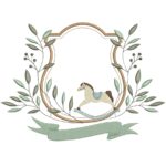 Matriz de Bordado Moldura Brasão Cavalinho para bordar