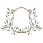 Matriz de Bordado Moldura folhas para bordar
