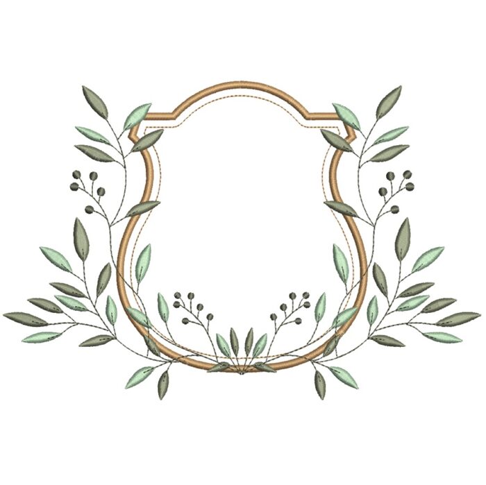 Matriz de Bordado Moldura folhas para bordar