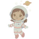 matriz de Bordado menina astronauta para bordar