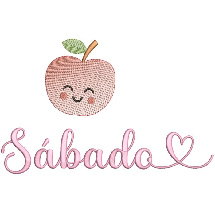 matriz de bordado Maçã sabado para bordar