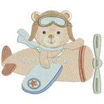 matriz de bordado ursinho aviador para bordar