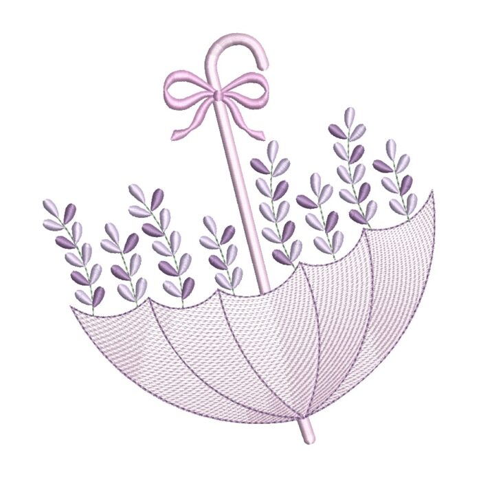 Matriz de bordado Guarda Chuva lavanda para bordar