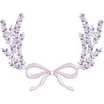 Matriz de bordado Raminho lavanda com laço para bordar