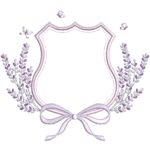 Matriz de bordado brasão lavanda com lacinho